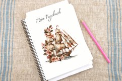 Watercolor Vintage Ship Clipart Bundle Product Image 4