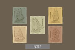 Vintage Ship Postage Clipart - Scrapbook Embellishment Product Image 1