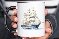 Vintage Ship Watercolor PNG Clipart Product Image 2