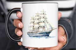 Vintage Ship Watercolor PNG Clipart Product Image 2
