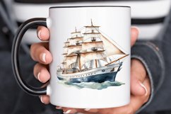 Vintage Ship Watercolor PNG Clipart Product Image 3