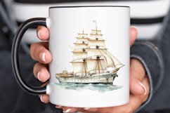 Vintage Ship Watercolor PNG Clipart Product Image 3