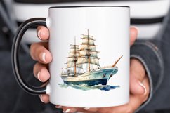 Vintage Ship Watercolor PNG Clipart Product Image 3