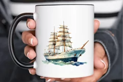 Vintage Ship Watercolor PNG Clipart Product Image 3