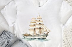 Vintage Ship Watercolor PNG Clipart Product Image 2