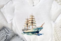 Vintage Ship Watercolor PNG Clipart Product Image 2