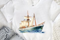 Vintage Ship Watercolor PNG Clipart Product Image 3