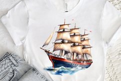 Vintage Ship Watercolor PNG Clipart Product Image 2