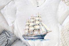 Vintage Ship Watercolor PNG Clipart Product Image 3