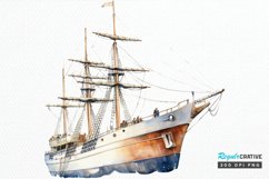 Vintage Ship Watercolor PNG Clipart Product Image 1