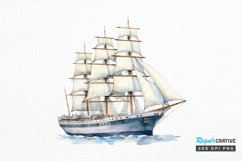 Vintage Ship Watercolor PNG Clipart Product Image 1