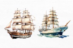 Vintage Ship Watercolor Sublimation Clipart Product Image 7