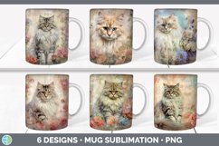 Bundle of six Decoupage Siberian Cats Mug Wrap designs.