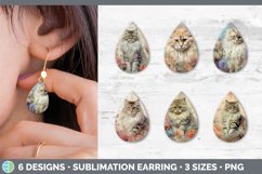 Bundle of six Decoupage Siberian Cats Teardrop Earrings designs.