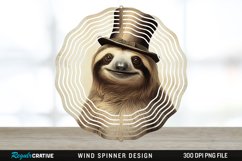 Vintage Sloth Wind Spinner Sublimation Design PNG Product Image 1