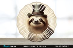 Vintage Sloth Wind Spinner Sublimation Design PNG Product Image 1