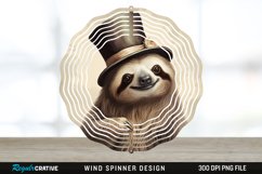 Vintage Sloth Wind Spinner Sublimation Design PNG Product Image 1