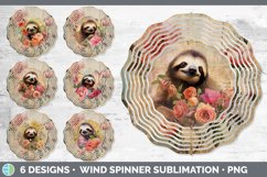 Bundle of six Decoupage Sloths Wind Spinner designs.