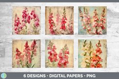 Bundle of six Decoupage Snapdragons Paper Backgrounds designs.