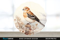 Vintage Snow Bunting Bird Wind Spinner Sublimation PNG Product Image 1