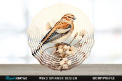 Vintage Snow Bunting Bird Wind Spinner Sublimation PNG Product Image 1