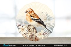 Vintage Snow Bunting Bird Wind Spinner Sublimation PNG Product Image 1