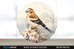 Vintage Snow Bunting Bird Wind Spinner Sublimation PNG Product Image 1