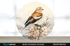 Vintage Snow Bunting Bird Wind Spinner Sublimation PNG Product Image 1