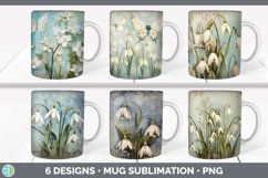 Bundle of six Decoupage Snowdrops Mug Wrap designs.
