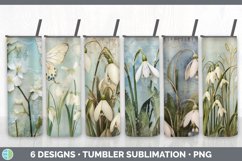 Bundle of six Decoupage Snowdrops Tumbler designs.