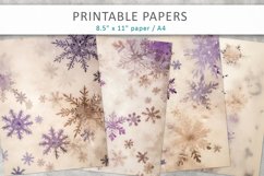 Vintage snowflakes scrapbook paper, printable paper Product Image 1