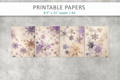 Vintage snowflakes scrapbook paper, printable paper Product Image 2