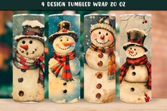 4 Vintage Snowman Tumbler Sublimation Product Image 1