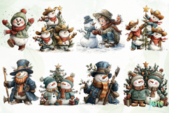 Vintage Snowman Clipart Sublimation Product Image 8