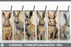 Bundle of six Decoupage Snowshoe Hares Tumbler designs.