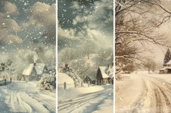 Vintage Snowy Scenes Digital Paper Bundle Product Image 3