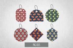 Vintage Sport Ball Seamless Pattern Shaped Tags Product Image 1