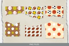Vintage Sport Ball Seamless Pattern Torn Paper Product Image 1