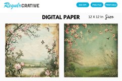 Vintage Spring Scenes Digital Paper Product Image 1