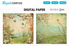 Vintage Spring Scenes Digital Paper Product Image 1