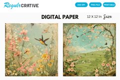 Vintage Spring Scenes Digital Paper Product Image 1
