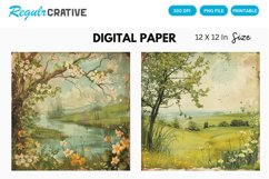 Vintage Spring Scenes Digital Paper Product Image 1