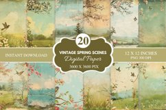 Vintage Spring Scenes Digital Paper Bundle Product Image 1