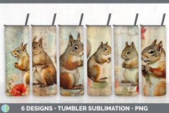 Bundle of six Decoupage Squirrels Tumbler designs.