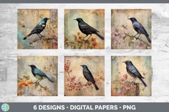 Bundle of six Decoupage Starlings Paper Backgrounds designs.