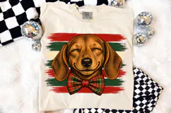 Vintage Stripes Dog Christmas PNG, Christmas Dog Design Product Image 2