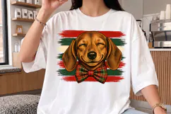 Vintage Stripes Dog Christmas PNG, Christmas Dog Design Product Image 3