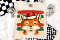 Vintage Stripes Fox Christmas PNG, Stripes PNG Design Product Image 1