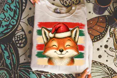 Vintage Stripes Fox Christmas PNG, Stripes PNG Design Product Image 4