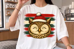 Vintage Stripes Owl Christmas PNG, Stripes PNG Design Product Image 3